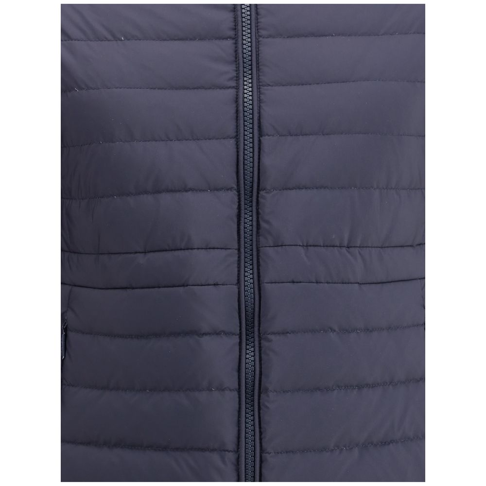 Tatras Blue Nylon Full-Length Jacket with quilted, padded design and front zipper closure, perfect for cold seasons.