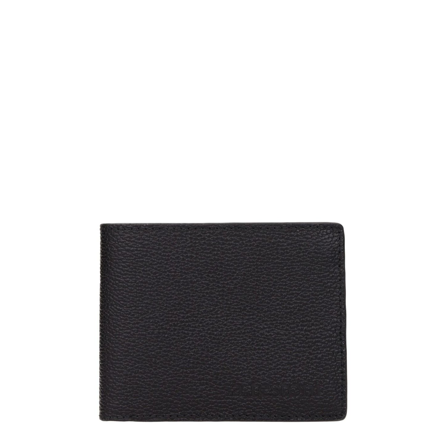 Testoni Black Leather Wallet with front logo, 8 card holders, 3 compartments, casual style, MPN WUO00398035P18, size 2x9x11 cm.