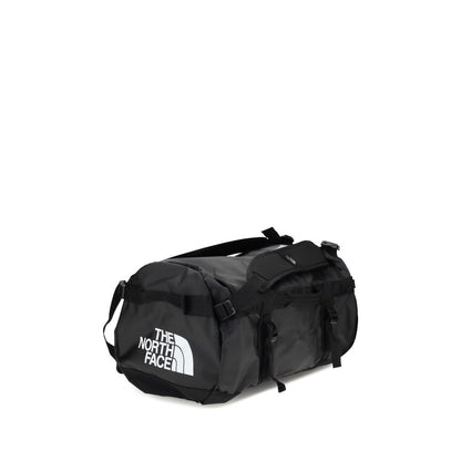 The North Face Black Nylon Luggage And Travel bag, Base Camp Duffel S, showcasing durable design and waterproof material.