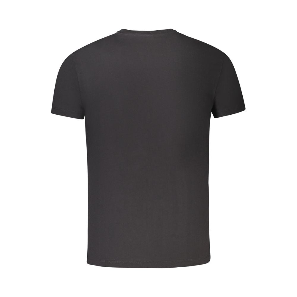 Back view of Timberland Black Cotton T-Shirt, short sleeve, slim fit, crew neck with embroidered logo.