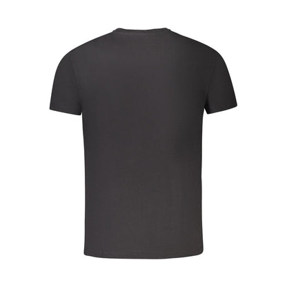 Back view of Timberland Black Cotton T-Shirt, short sleeve, slim fit, crew neck with embroidered logo.