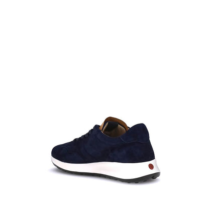 Tod's Blue Calf Leather Bos Taurus Low Top Sneakers