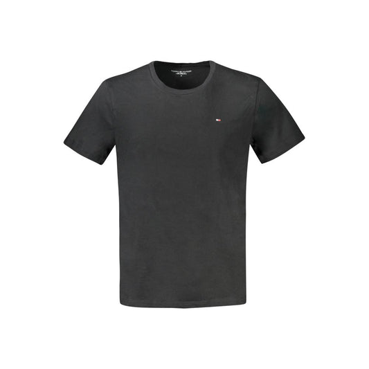 Tommy Hilfiger Black Cotton Men TShirt with crew neck and logo
