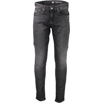 Tommy Hilfiger Black Cotton Slim Men Jeans
