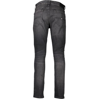 Tommy Hilfiger Black Cotton Slim Men Jeans