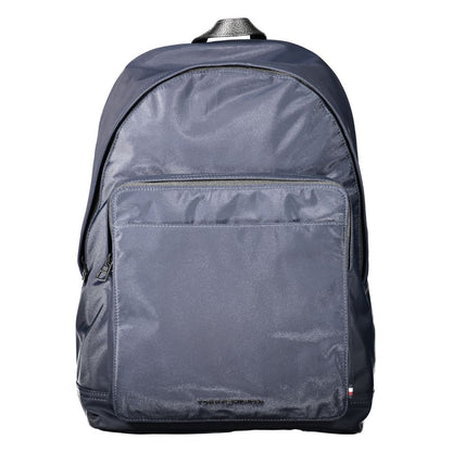 Tommy Hilfiger Blue Polyester Backpack with adjustable straps and laptop compartment