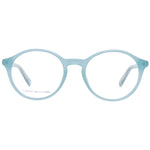 Tommy Hilfiger Blue Women Glasses Frame in full-rim round style, plastic material, featuring demo lenses. Size 50-12-145.