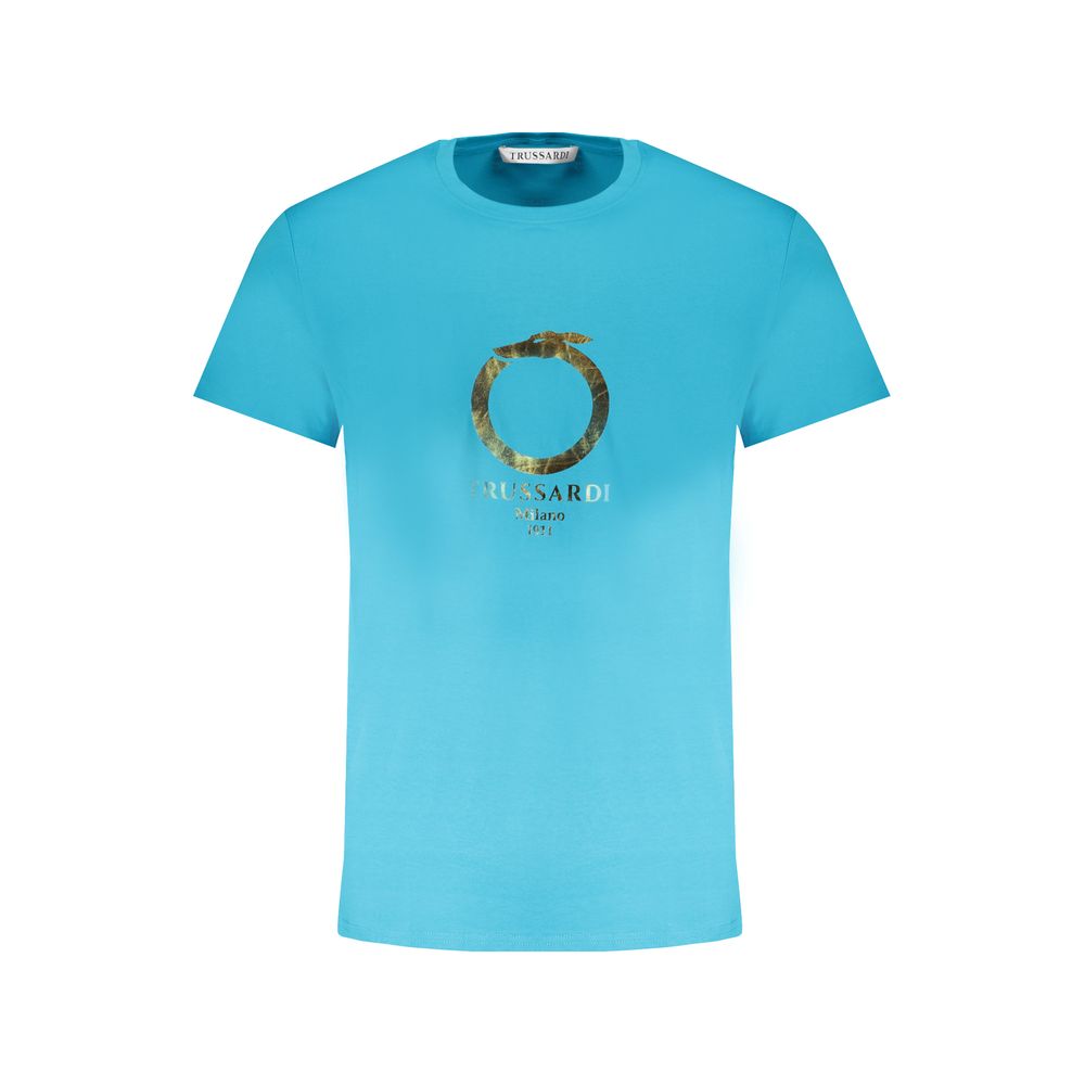 Trussardi Light Blue Cotton Men TShirt
