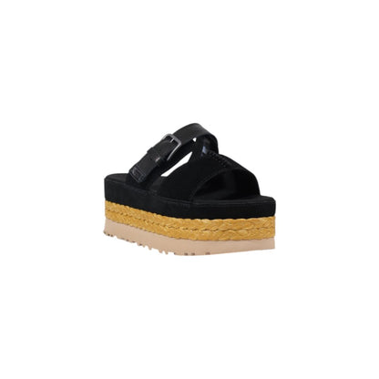 UGG Black Suede Leather Platform Sandals