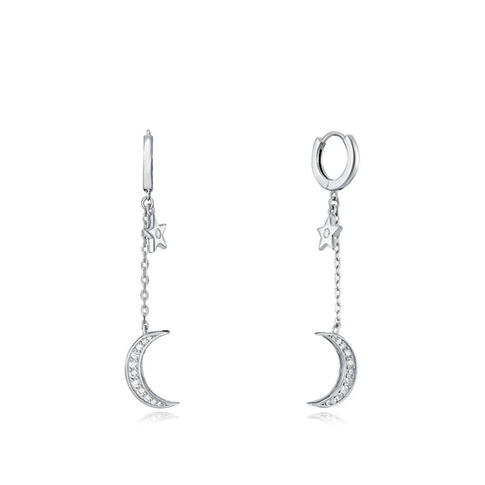 VICEROY JEWELS Mod. 13036E000-30 silver earrings with moon and star design, quartz analog ladies' jewelry, in official packaging.