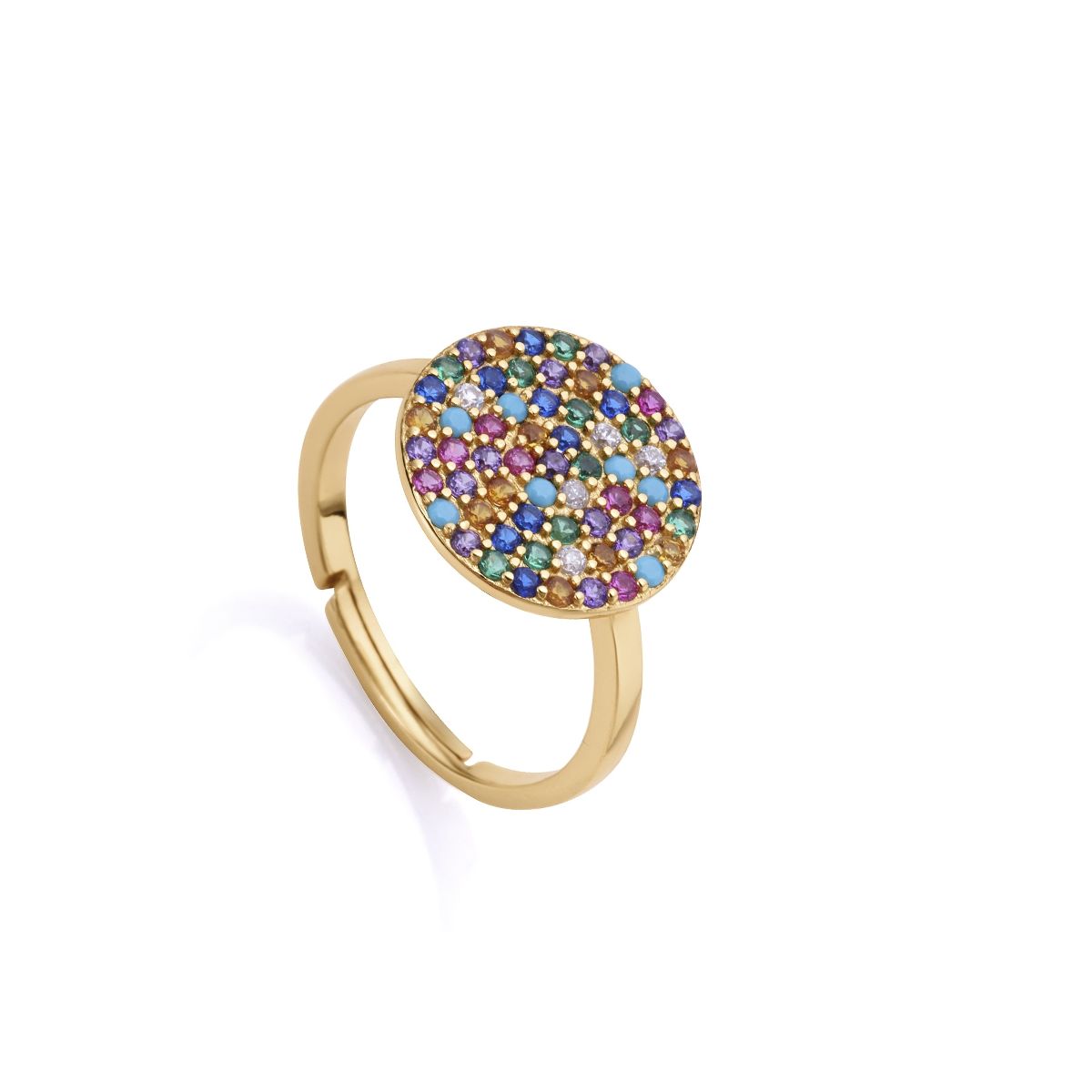 Elegant multicolored gemstone ring in gold setting, ideal for ladies. VICEROY JEWELS Mod. 13071A015-39, perfect for fashion and style.