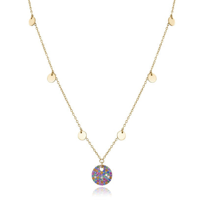 Gold necklace with colorful pendant designed by VICEROY JEWELS Mod. 13071C100-39 for ladies, featuring a quartz chronograph movement.