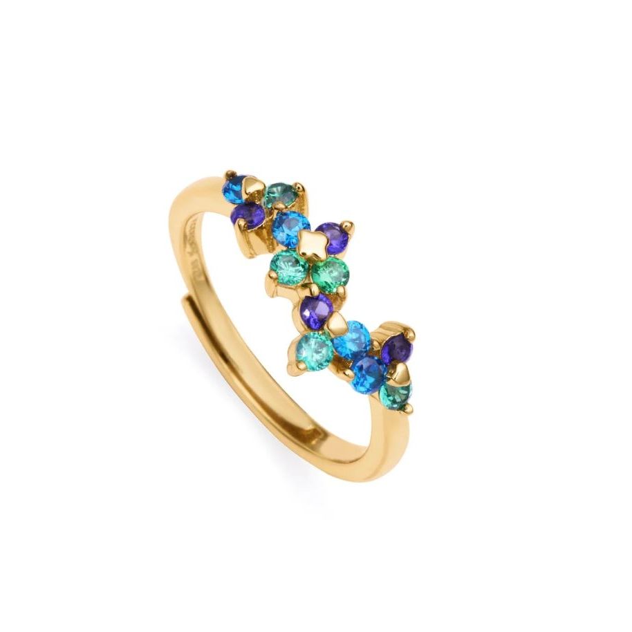 Elegant gold ring with blue and green gemstones, perfect for ladies. Displays the VICEROY JEWELS Mod. 13136A013-33 luxury design.