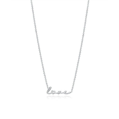 VICEROY JEWELS Mod. 1336C000-00 silver necklace for ladies, featuring a delicate love script, quartz analog design, and official packaging.