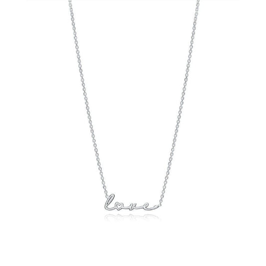 VICEROY JEWELS Mod. 1336C000-00 silver necklace for ladies, featuring a delicate love script, quartz analog design, and official packaging.