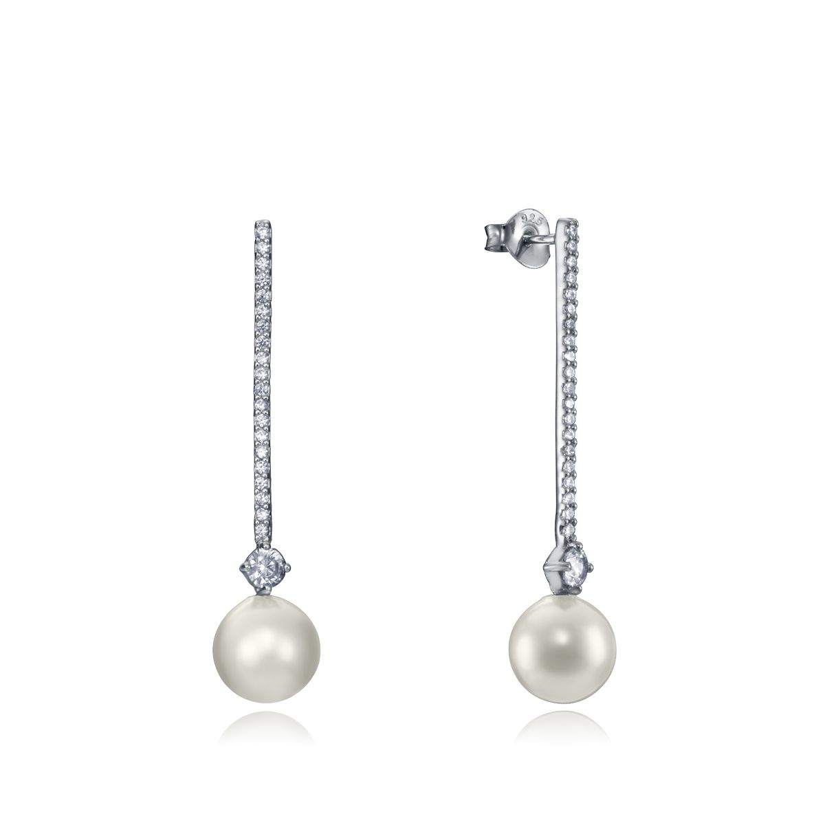 Elegant VICEROY JEWELS Mod. 4109E000-49 silver earrings with pearl detailing, designed for women, in an official box.