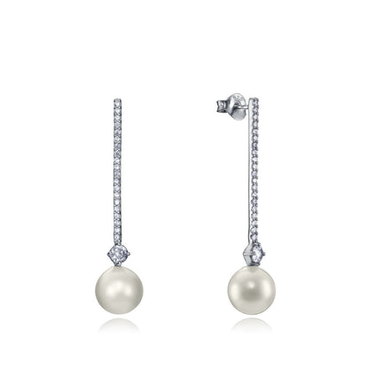 Elegant VICEROY JEWELS Mod. 4109E000-49 silver earrings with pearl detailing, designed for women, in an official box.