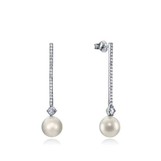 Elegant VICEROY JEWELS Mod. 4109E000-49 silver earrings for women with pearls, featuring quartz analog chronograph.