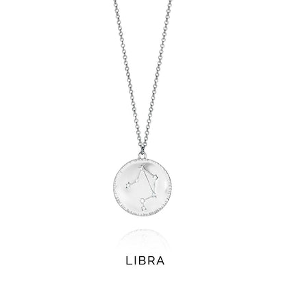 VICEROY JEWELS Mod. 61014C000-38L silver necklace featuring Libra constellation in official packaging with quartz chronograph.