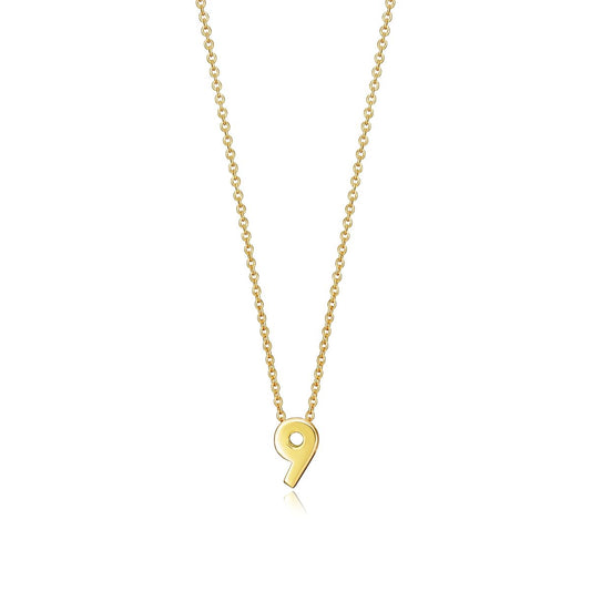 Gold necklace with number 9 pendant, VICEROY JEWELS Mod. 61041C000-09, for ladies with quartz movement and silver 925°.