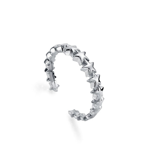 VICEROY JEWELS Mod. 61075A013-00 lady's silver ring with star pattern, quartz movement, and official packaging.