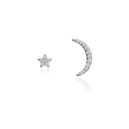 VICEROY JEWELS Mod. 71061E000-30 Ladies Silver Earrings with Star and Moon Design, 5 ATM Water Resistant, Quartz Analog 38mm Case