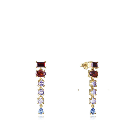 Elegant VICEROY JEWELS Mod. 9100E100-39 silver 925° lady earrings in official box showcasing vibrant gemstone accents.