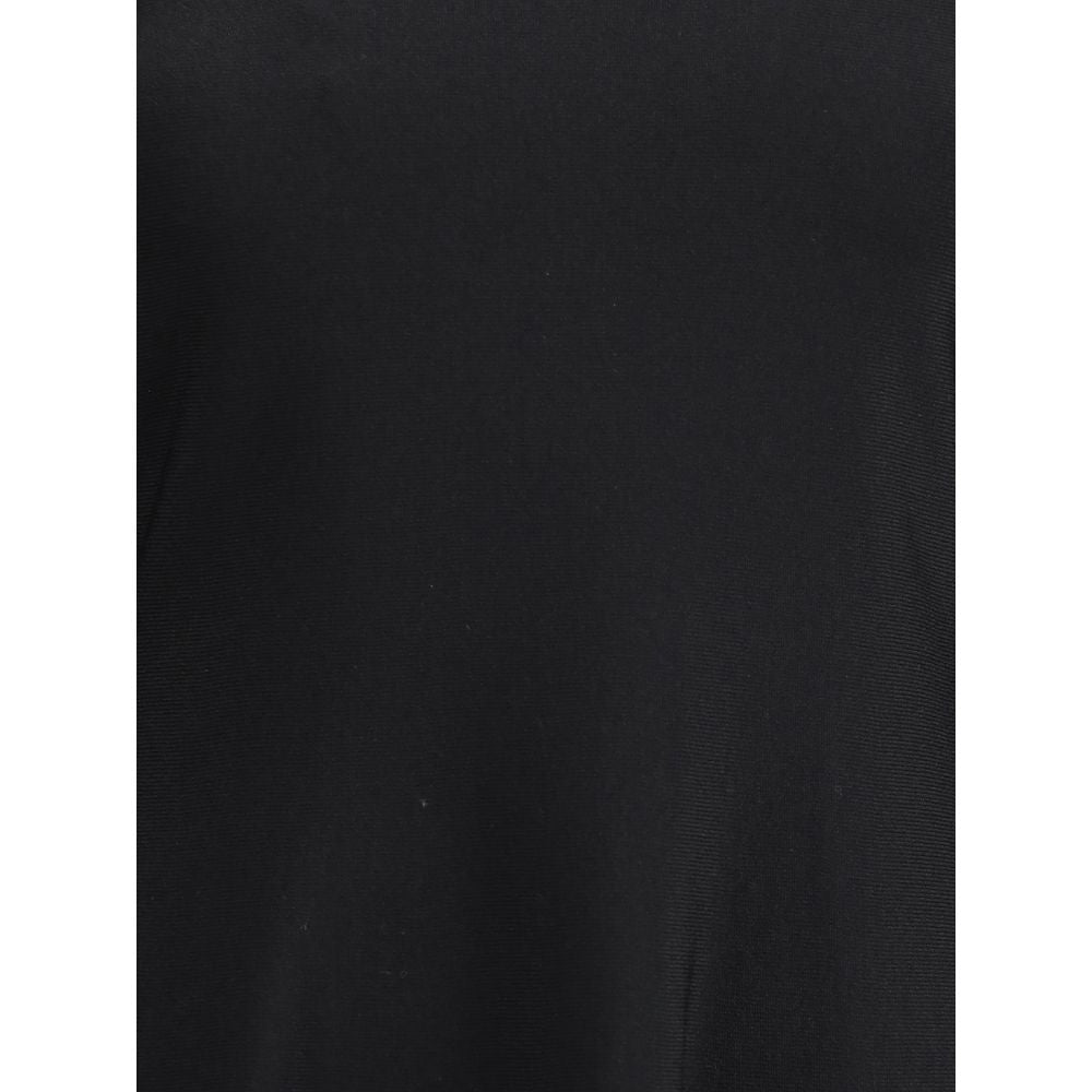 Close-up of Valentino Black Viscose Casual Dress fabric showcasing its smooth texture and elegant black color.