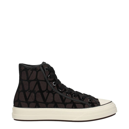 Valentino Garavani Brown Fabric High Top Sneakers