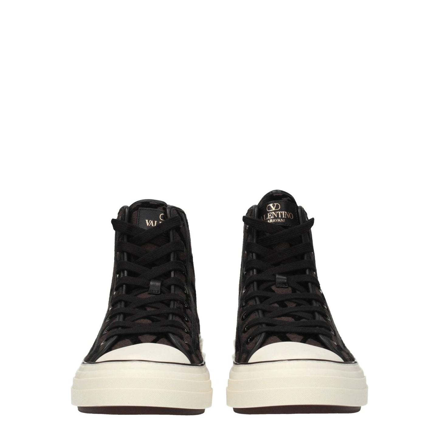Valentino Garavani Brown Fabric High Top Sneakers