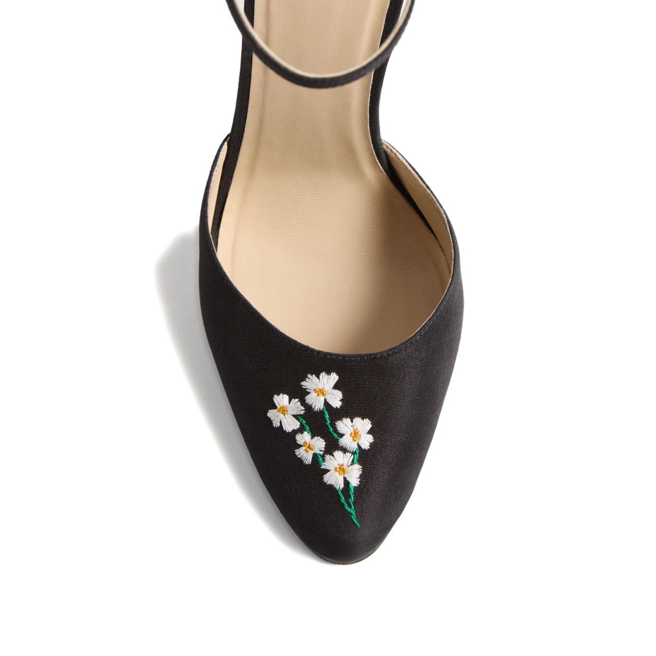 Valentino Garavani Hi Dolly Pumps In Fabric With Floral Embroidery 105mm