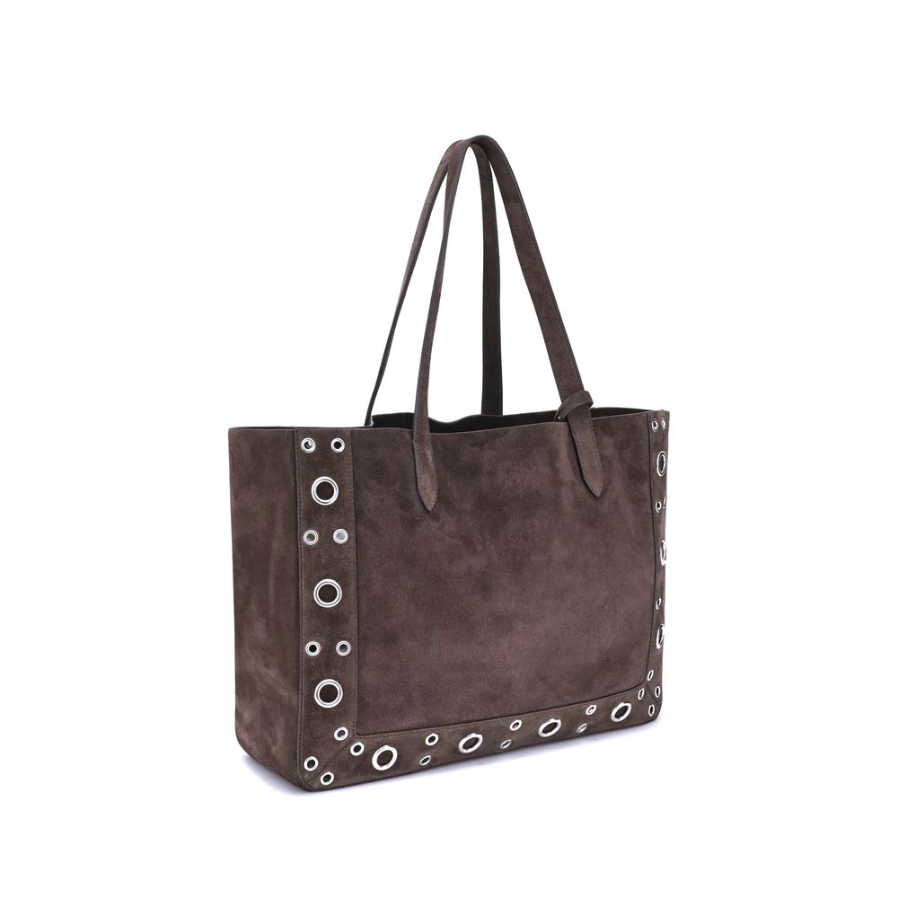 Front view with bag zipped and handles upright.