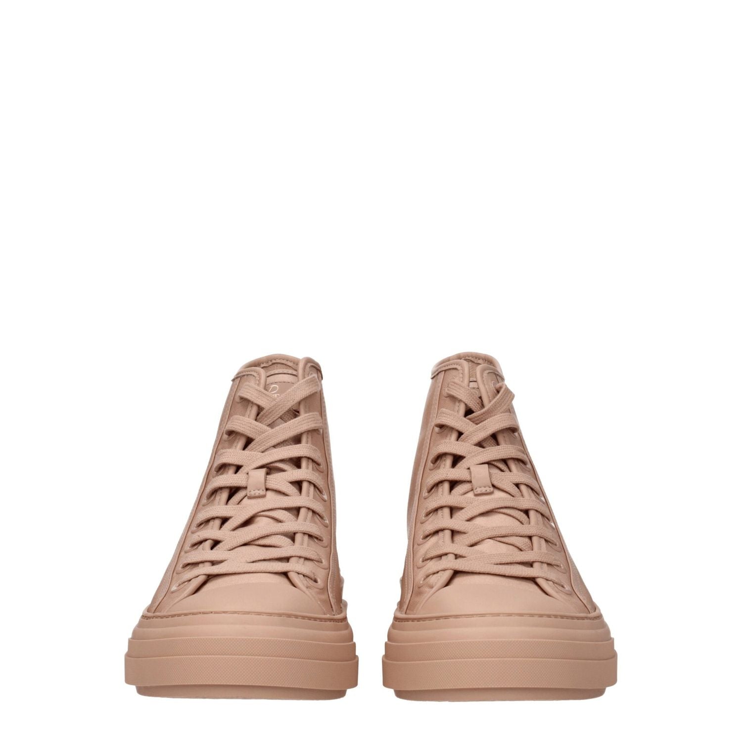 Valentino Garavani Pink Fabric High Top Sneakers