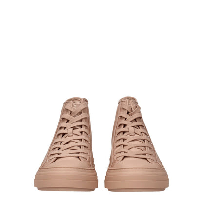 Valentino Garavani Pink Fabric High Top Sneakers
