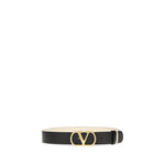 Valentino Garavani Reversible VLogo Belt with leather design and iconic buckle in contrasting colors.