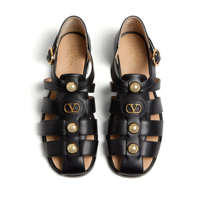 Valentino Garavani Vlogo Signature Fisherman Sandal In 20mm Calfskin