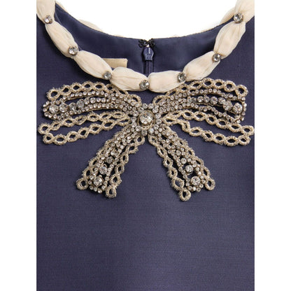 Valentino Short Embroidered Crepe Couture Dress