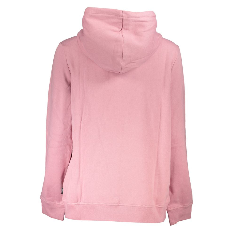 Back view of a Vans Pink Cotton Women Sweater showcasing its soft material and simple design.