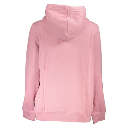 Back view of a Vans Pink Cotton Women Sweater showcasing its soft material and simple design.