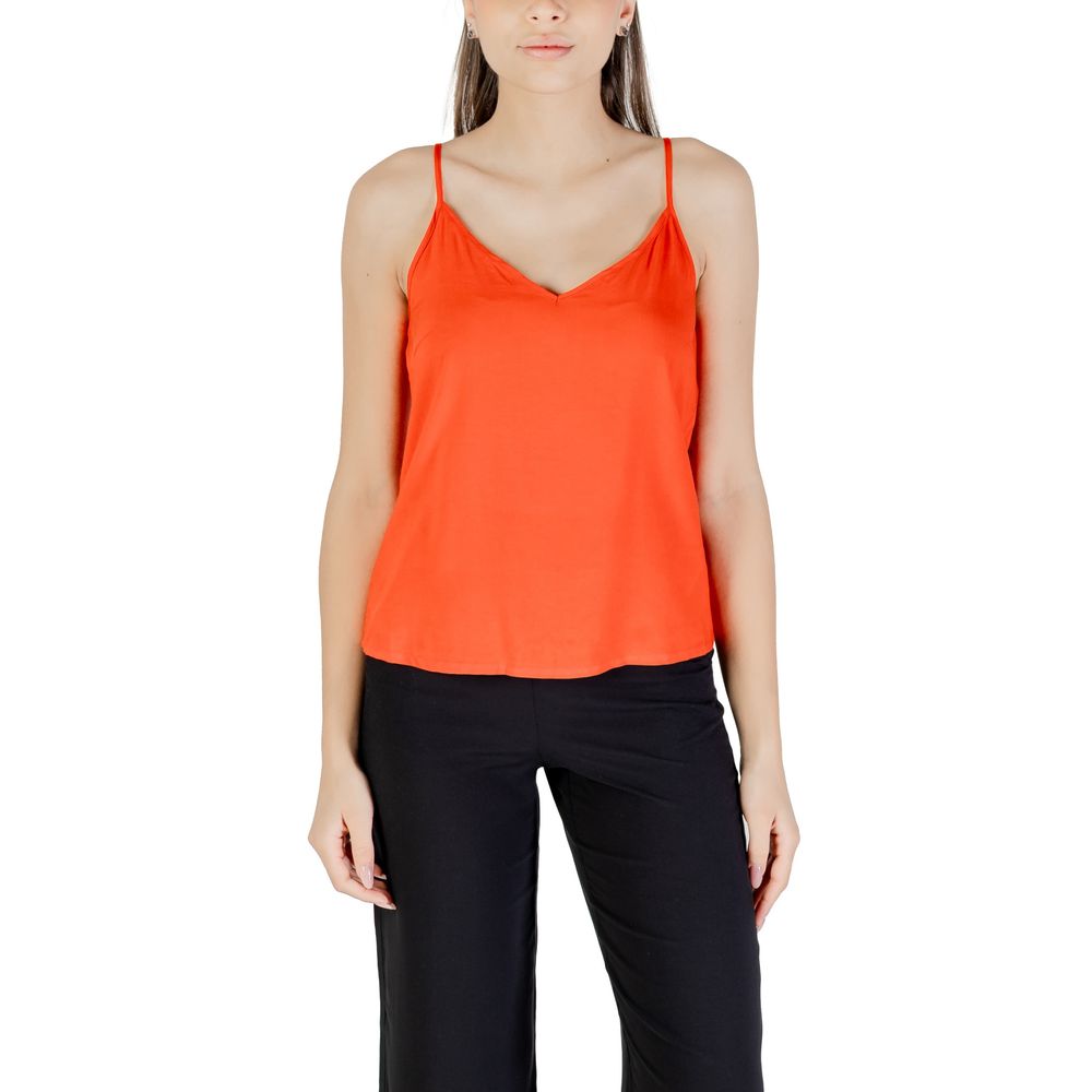 Vero Moda Red Viscose Tank Tops