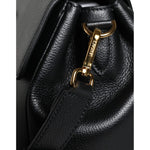Versace Black Top Handle Grainy Calfskin Leather Crossbody Bag Versace Black