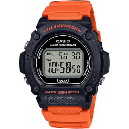 CASIO TIMELESS COLLECTION Mod. SPORT- ILLUMINATOR, WR 50M, ALARM, CHRONOGRAPH - BLACK (Brilliant color strap) WATCHES