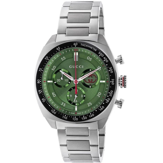 GUCCI Mod. INTERLOCKING watch with green dial and stainless steel bracelet
