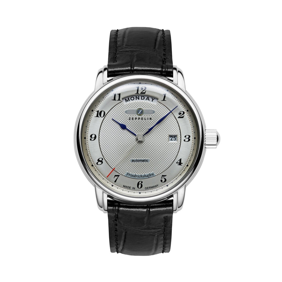 ZEPPELIN WATCHES Mod. 8562-4 showing elegant design with black leather strap and detailed clock face.