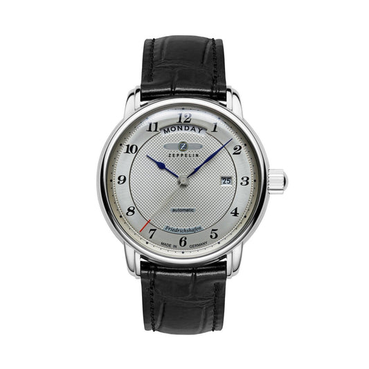 ZEPPELIN WATCHES Mod. 8562-4 showing elegant design with black leather strap and detailed clock face.