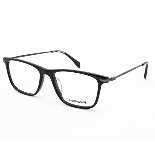 Zadig & Voltaire Black Acetate Frames with metal temples, unisex design, measures 53/18/140 mm. Stylish eyewear for men and women.