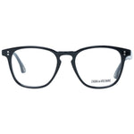 Zadig & Voltaire Black Men Glasses Frame, full-rim trapezium style with demo lenses, plastic material, 48-18-145 size, branded case included.