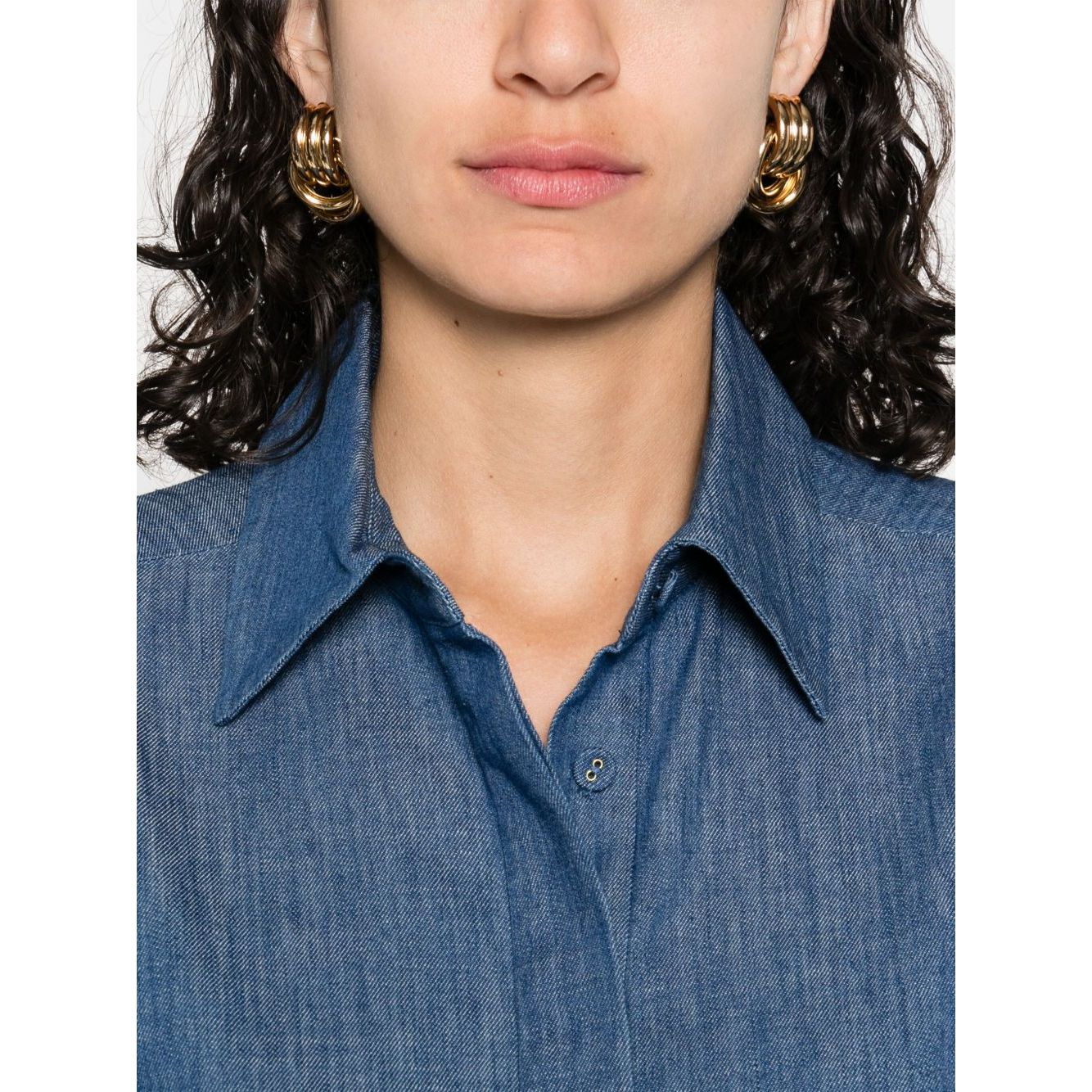 Zimmermann Coco Embroidered Denim Shirt Shirts