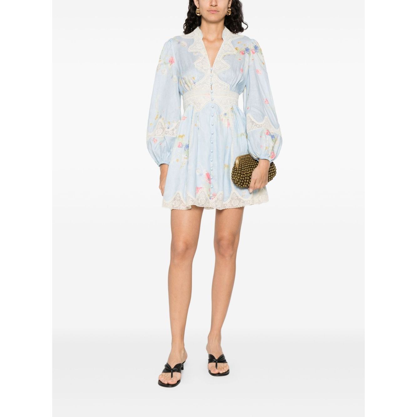 Zimmermann Lucky plunging lace mini dress