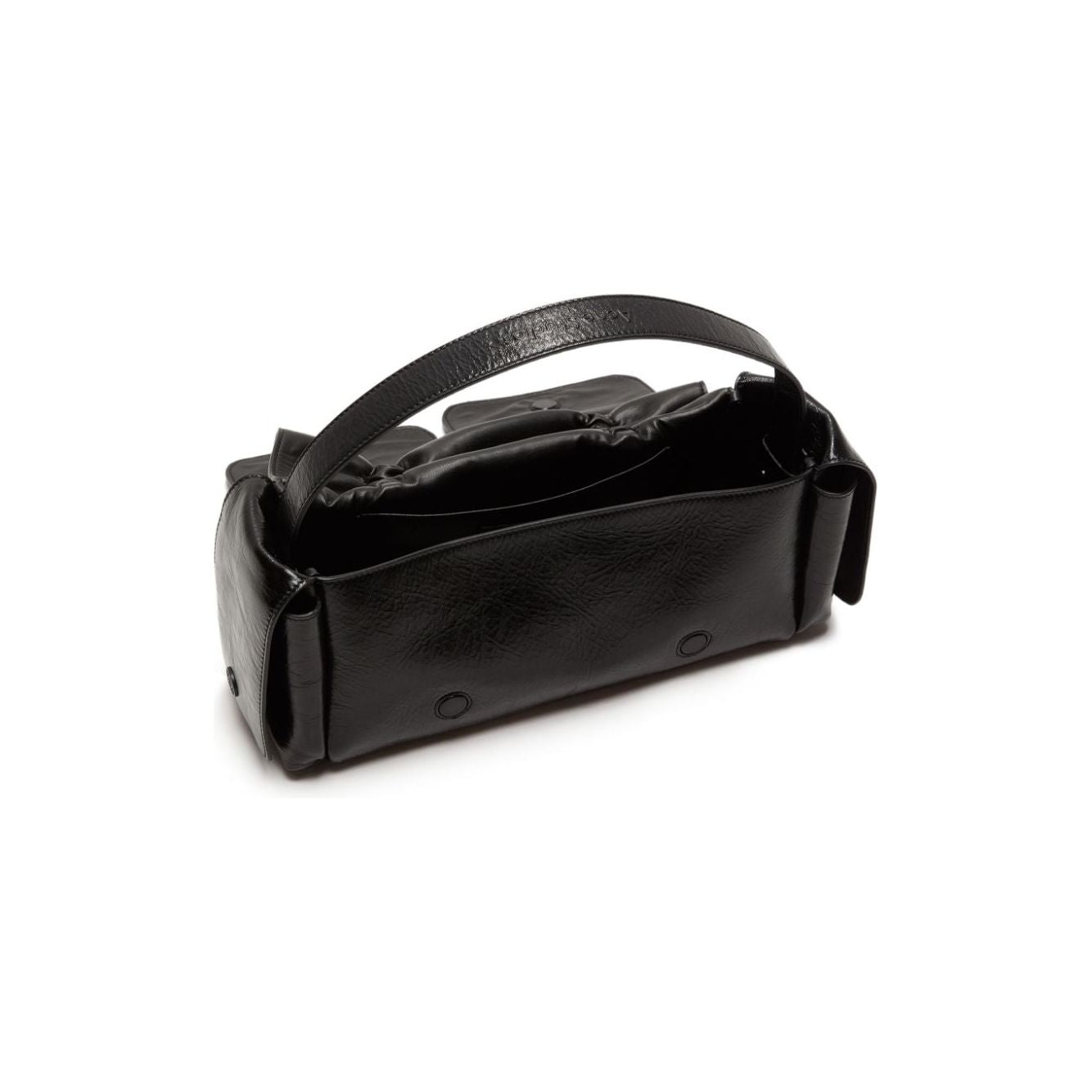 Front view with bag zipped and handles upright.